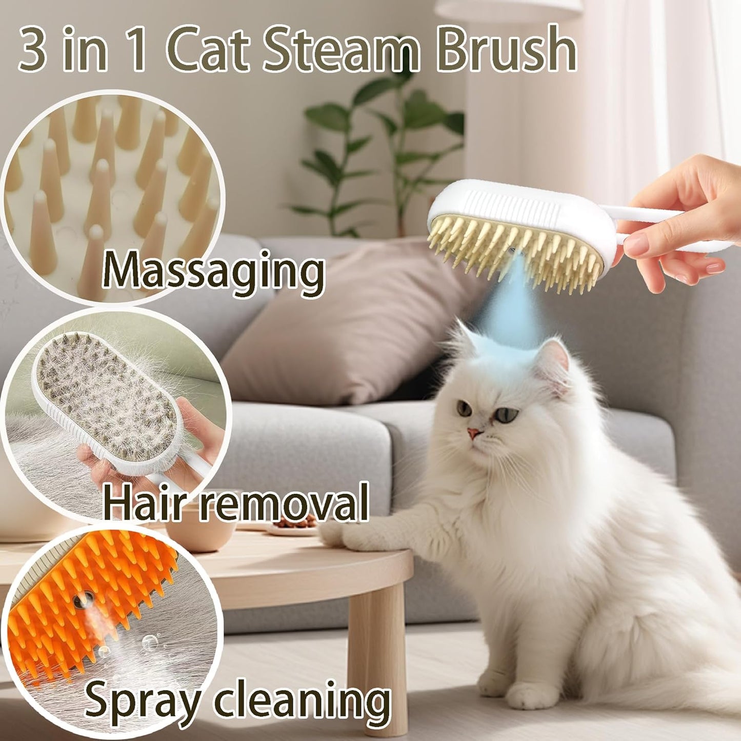 Gentle Pet Grooming Steam Brush