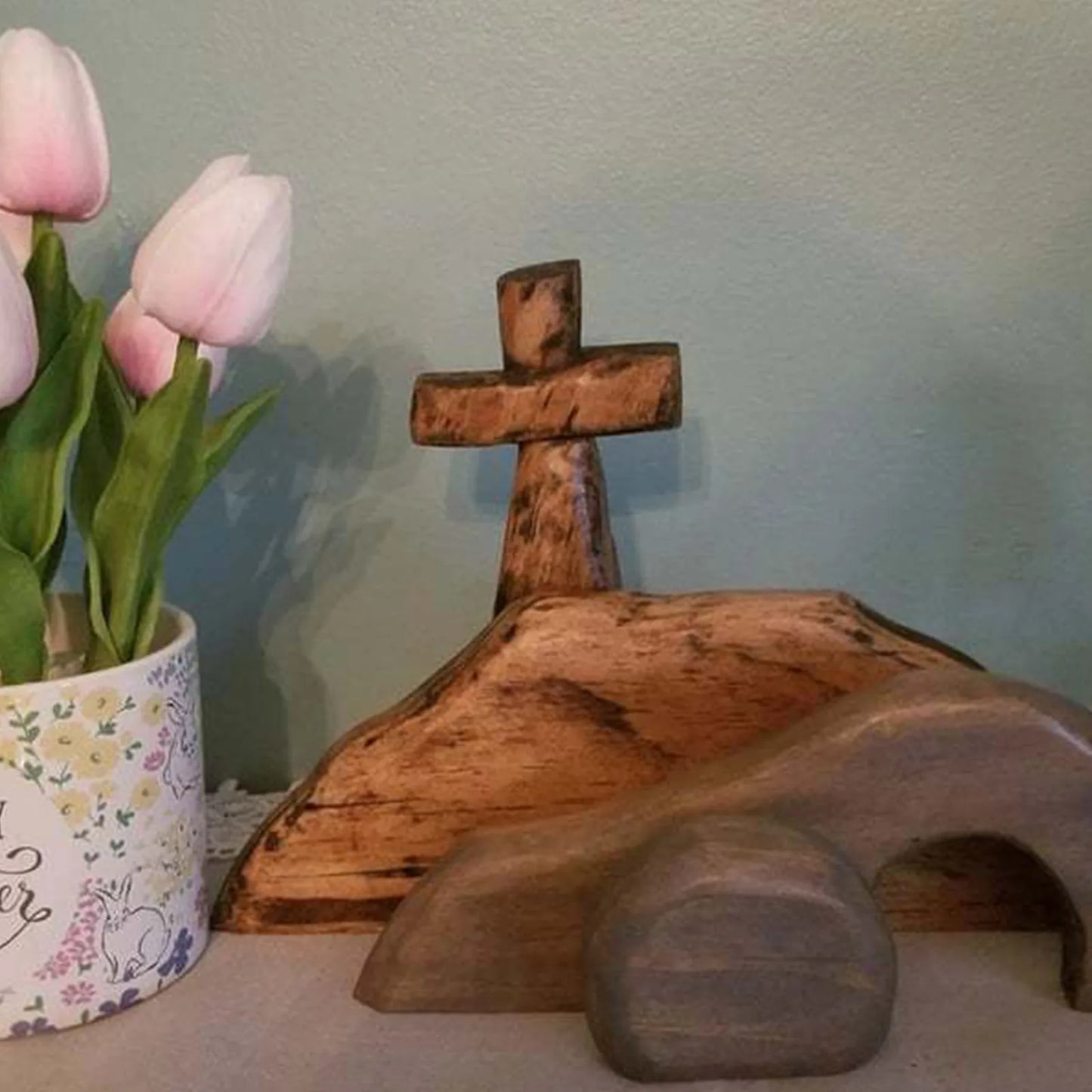 Wooden Easter Resurrection Scene